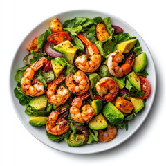 Delicious Shrimp Avocado Salad in a White Bowl