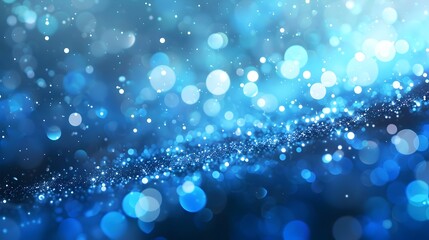 The image is a blue background with many small blue circles scattered throughout