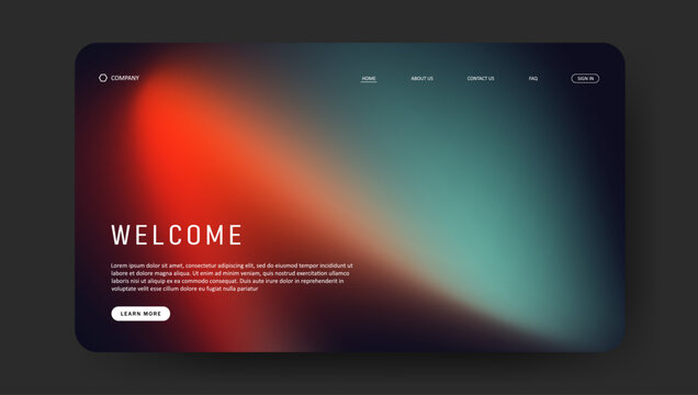 fluid gradient landing page website design.