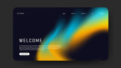 fluid gradient landing page website design.