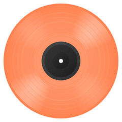 Orange vinyl LP. Vector illustration.