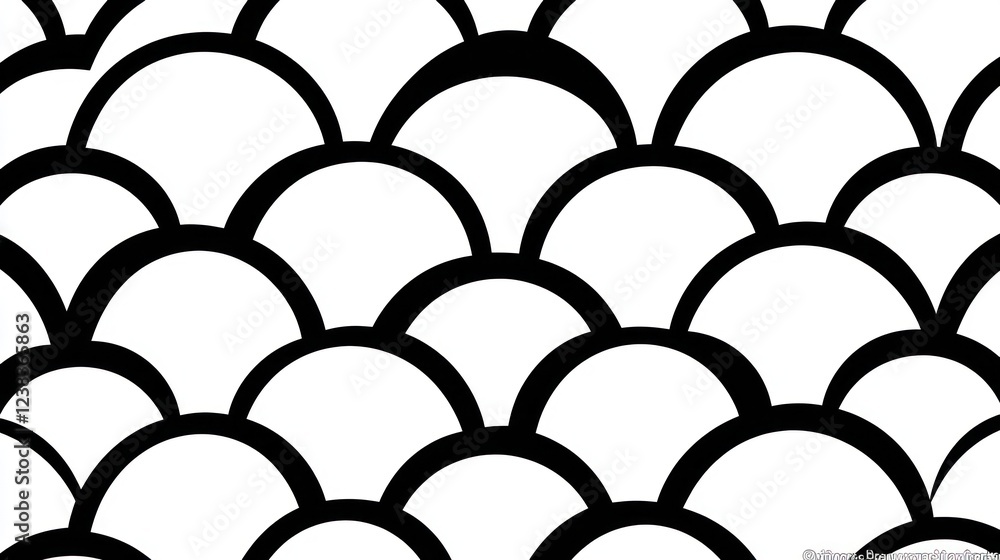 Poster monochrome seamless wave pattern background texture design