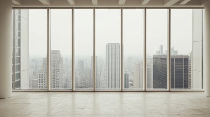 Cityscape view from modern office