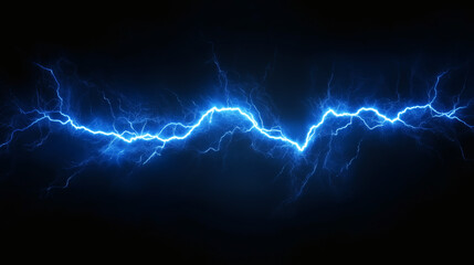 Rayo el&eacute;ctrico azul sobre fondo negro
