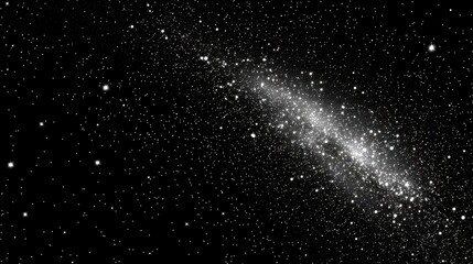 Celestial Void, a stark black-and-white cosmic expanse featuring delicate star-like elements, embodies minimalist beauty and invites contemplation in its serene emptiness.