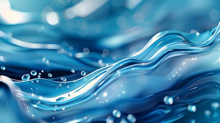 A blue wave with many small water droplets