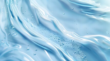 The image is of a blue liquid with bubbles in it