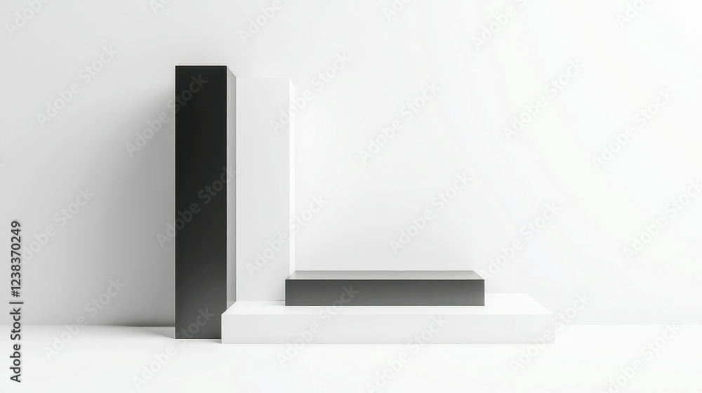 Poster infinite greyscape, a delicate blend of black and white hues, creating a serene atmosphere with mini
