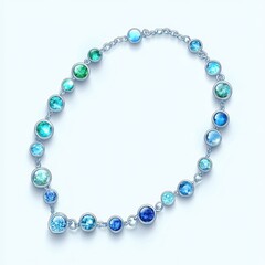 Fototapeta premium Elegant necklace with colorful gemstones.