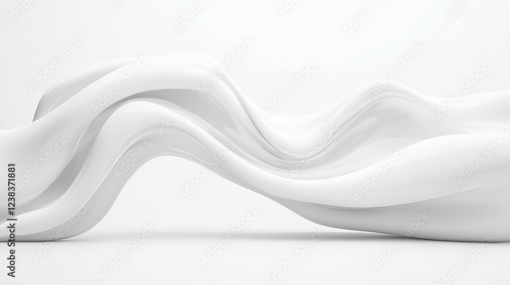 Poster monochrome drift, a gentle wave of soft gray tones, featuring fluid organic shapes in a minimalist e