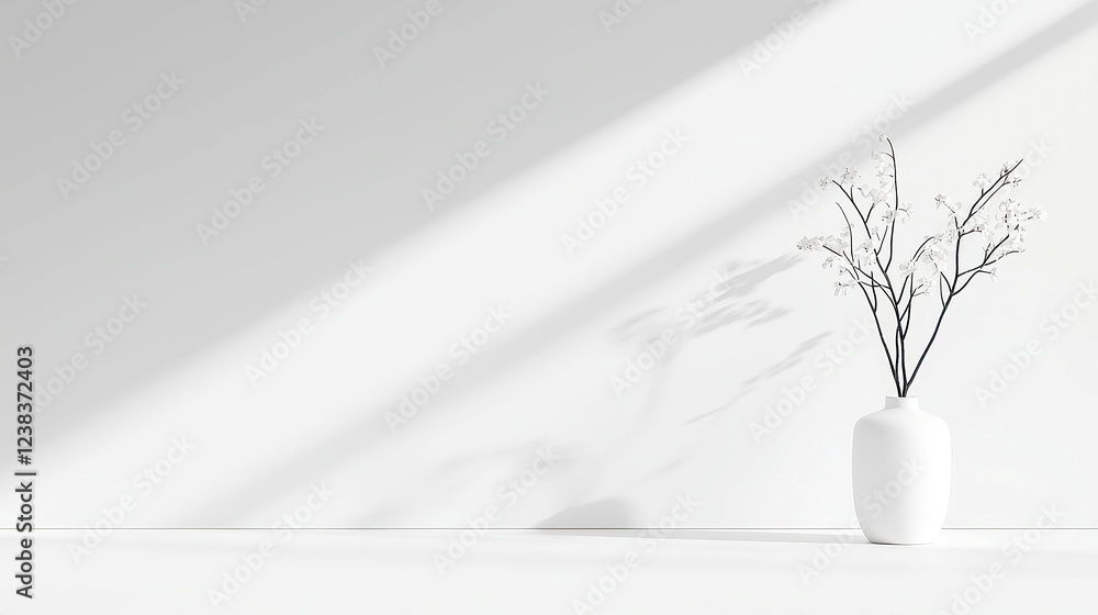 Poster negative space harmony, a balanced monochrome composition highlighting open areas, featuring a minim