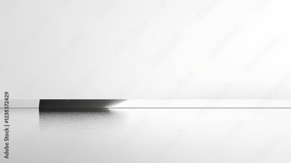 Poster neutral horizon, a smooth grayscale gradient creating a sense of infinite depth, minimalist design w