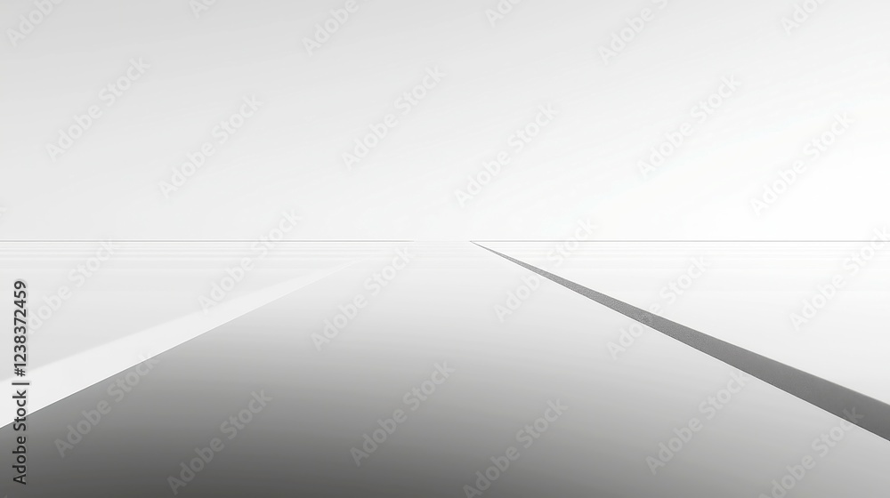 Poster neutral horizon, a soft grayscale gradient with subtle transitions, evokes a sense of infinite depth