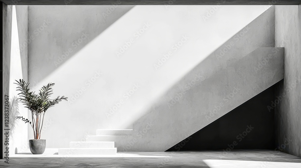 Poster noir tranquility, an elegant fusion of shadows and simplicity, featuring a minimalist backdrop that 
