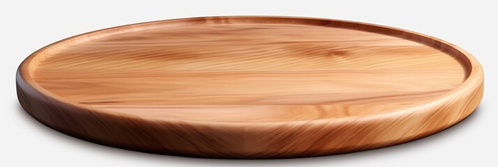 Round Wooden Chopping Board with Smooth Surface Ideal for Culinary Use and Kitchen Presentation on a Light Background