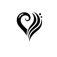 Abstract Heart: Minimalist Black and White Vector Graphic Design. Perfect for love, romance, or Valentine's Day themed projects. Simple, elegant, and stylish design.