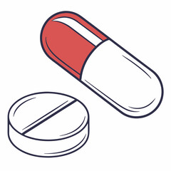 pill vector with white background