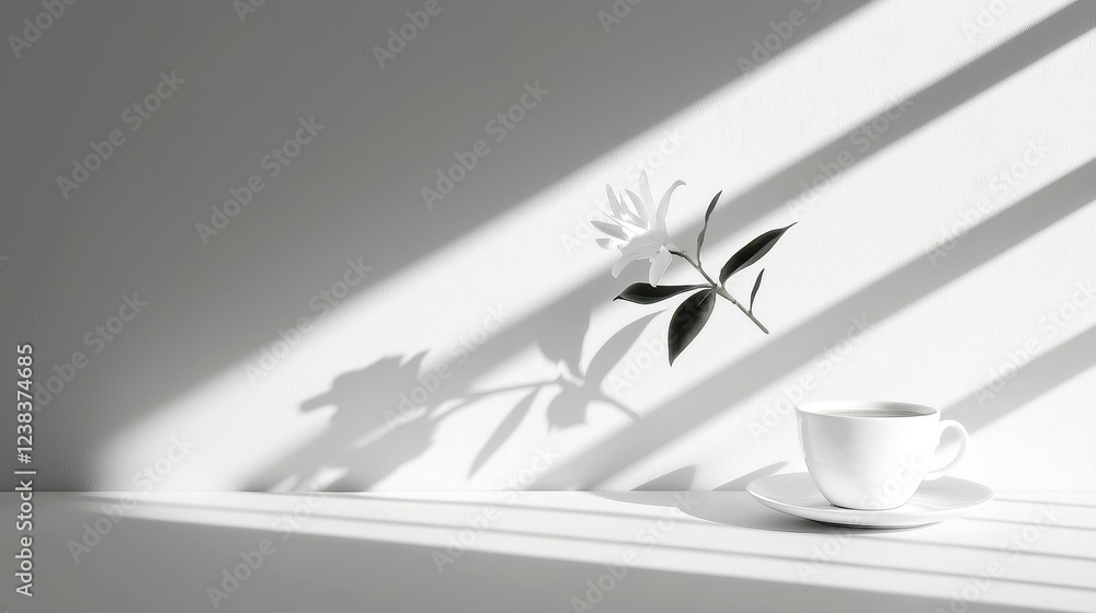 Aufkleber soft shadows, a moody interplay of light and depth, featuring a minimalist backdrop that emphasizes 