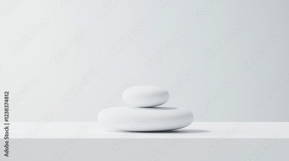 Poster tranquil harmony in monochrome, a serene composition showcasing balance and simplicity, emphasizing 