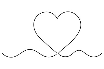 Love symbol heart line icon outline vector logo illustration Isolated heart on a white background
