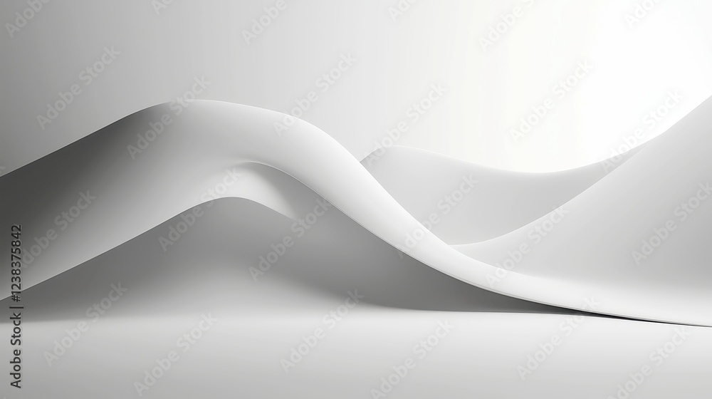 Poster whispered shapes, a grayscale abstraction featuring soft, undefined forms in a minimalist setting th