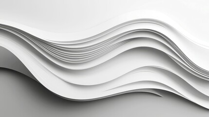 Obraz premium Whispered Shapes, a grayscale abstraction featuring soft, undefined forms in a minimalist background that emphasizes clean lines and free space for introspection.