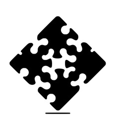 Abstract Black Puzzle Pieces: Geometric Pattern Design.  A visually engaging graphic with interlocking shapes, ideal for game design or branding.