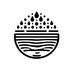 Abstract Water Drop and Wave Illustration: Minimalist Nature Design