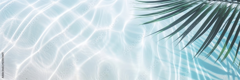 Poster aerial view of clear water surface with gentle ripples and aquatic reflections in a tranquil setting