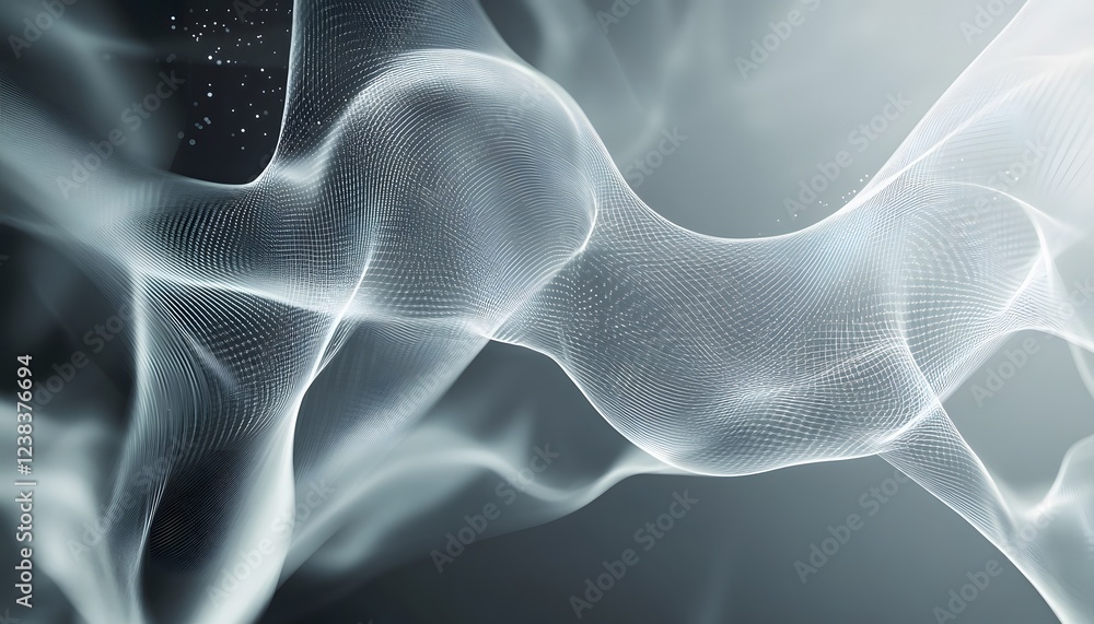 Poster abstract grey wave digital mesh pattern design