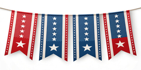 Obraz premium A Vibrant 4th of July Banner Background Isolated for Celebratory Occasions