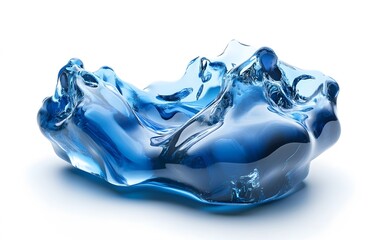 Fototapeta premium Vibrant and flowing color waves in blue against a white background, creates a visual effect, generative AI