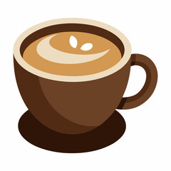 Cappuccino Coffee Cup Vector on white background.