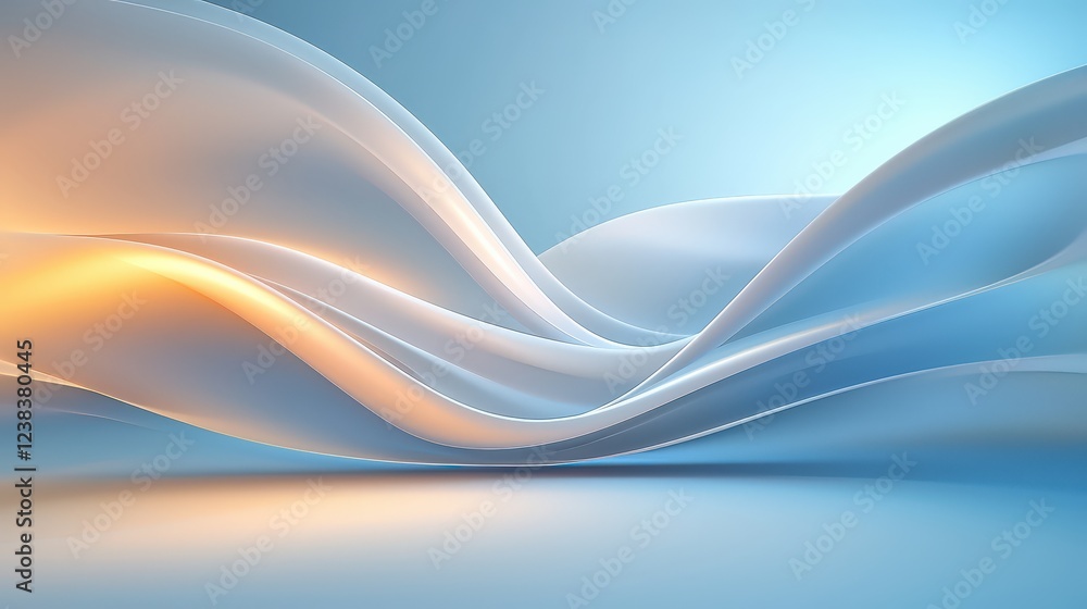 Poster A mesmerizing blue abstract pattern with fluid, wavy lines and soft gradients, creating a modern and dynamic visual effect.