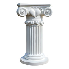 White Greek column flanked by heart-shaped torches - Ideal for interior design websites and Valentine's Day promotions