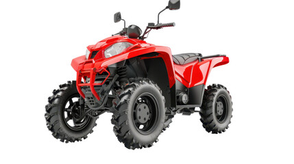 Obraz premium Red atv quad bike standing with transparent background