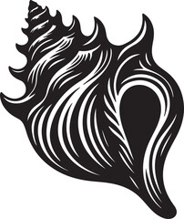 Conch shell silhouette vector art illustration. Conch shell vector icon.