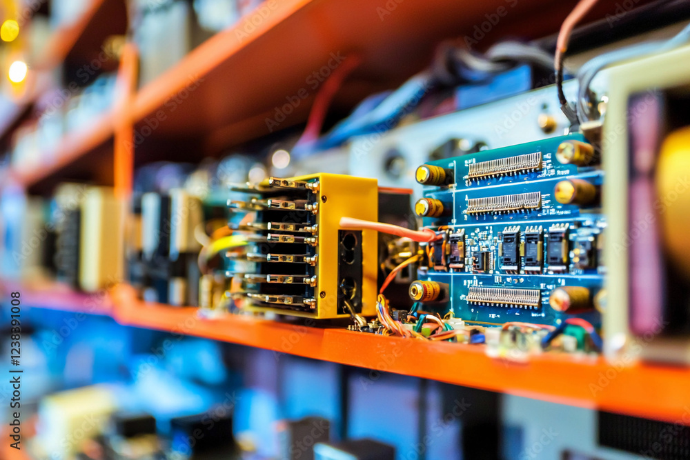 Poster electronics assembly process in a modern factory