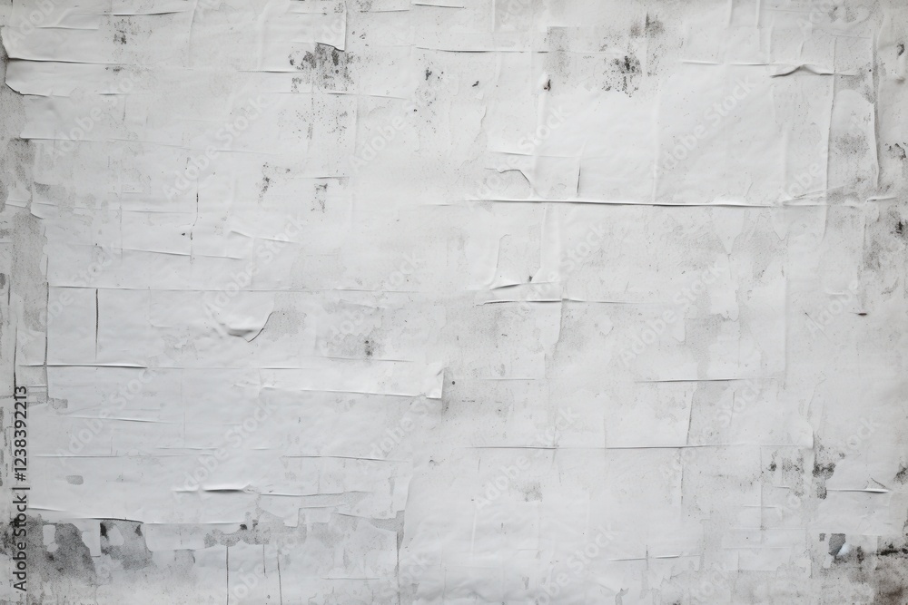 Poster abstract white texture of wheatpaste layers on a street post with subtle grunge effects and varying 