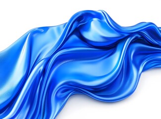 Obraz premium Vibrant and flowing color waves in blue against a white background, creates a visual effect, generative AI