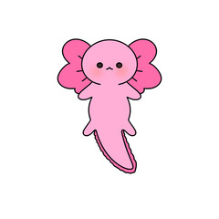 A cute cartoon animal with pink skin and pink flowers on its back