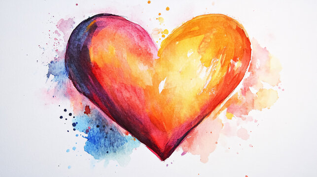 An artistic watercolor representation of a heart symbolizing love and relationships.