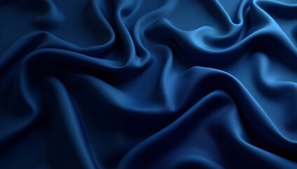Fototapeta premium Luxurious Navy Blue Silk Satin Background for Design, Banner. Wide. Long. Panoramic. Template, Beautiful Elegant, Birthday, Christmas Slik Design