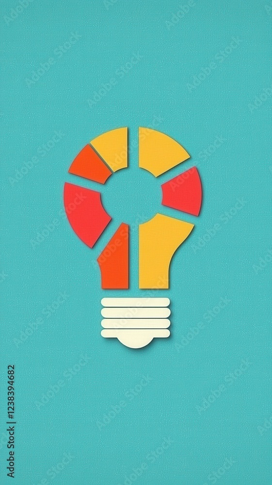 Poster abstract colorful lightbulb idea concept creative innovation startup design graphic design element