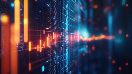 Obraz premium Nightly Data Streams Illuminate Digital