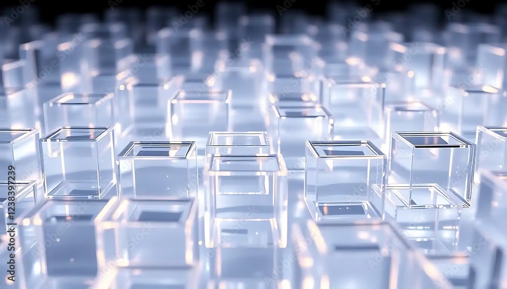Poster transparent cubes array abstract glass structure
