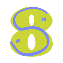 Colorful Hand-Drawn Numbers Illustration, Playful, Bold, and Modern Design for Kids' Decor and Educational Materials