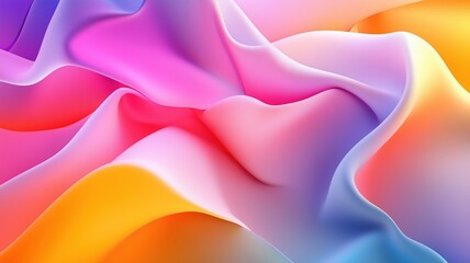 Obraz premium Colorful Silk Waves Flow in a Dreamy Landscape