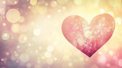 Sparkling pink heart on a soft, bokeh - filled background, ideal for Valentine's Day and as a wallpaper.