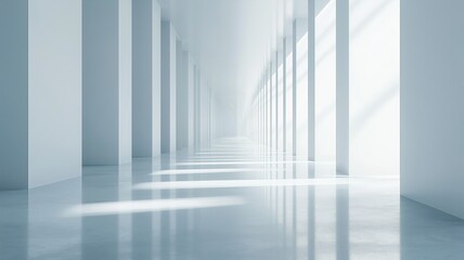 Fototapeta premium Bright Minimalist Corridor With Serene Ambiance